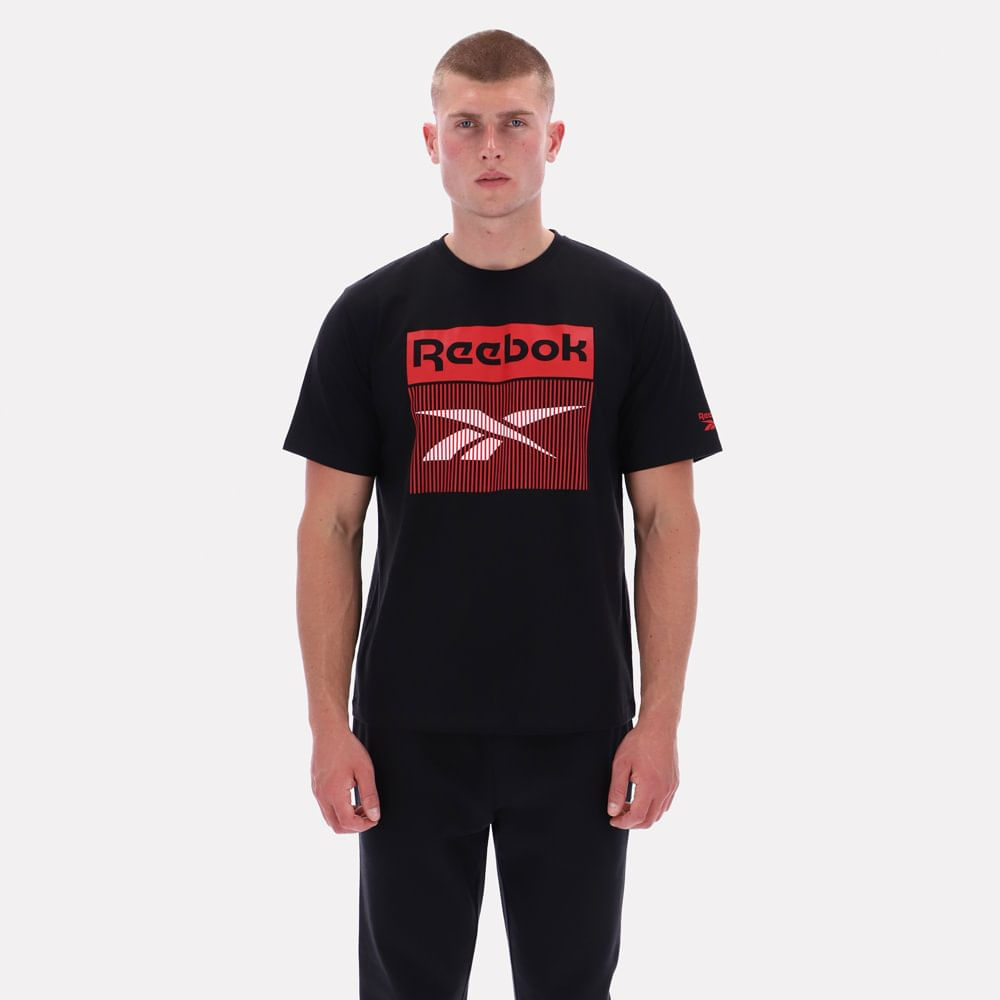 Polo Deportivo Reebok Hombre Rayland Ss Negro