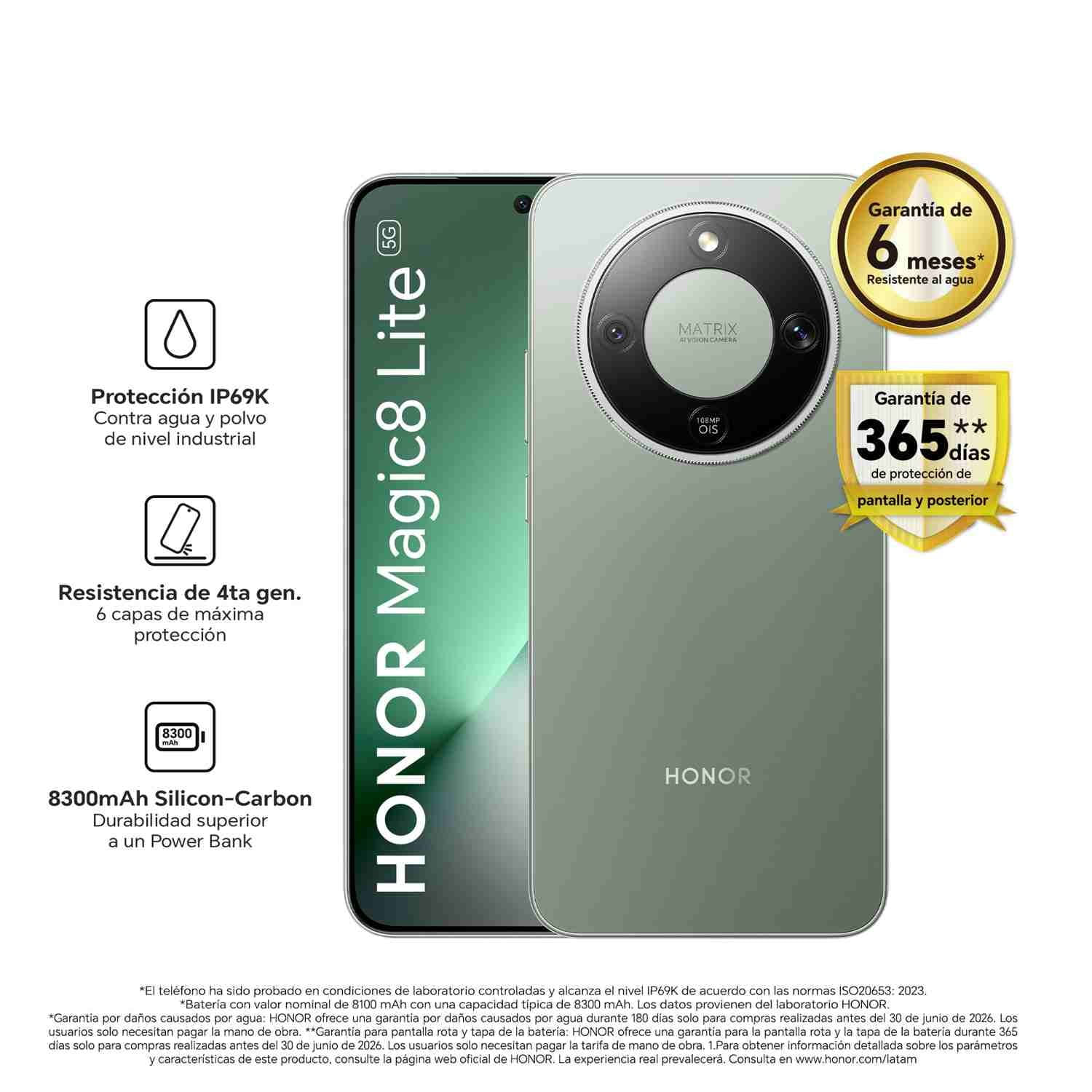 Celular Honor Magic 8 Lite 8 + 256GB Forest Green