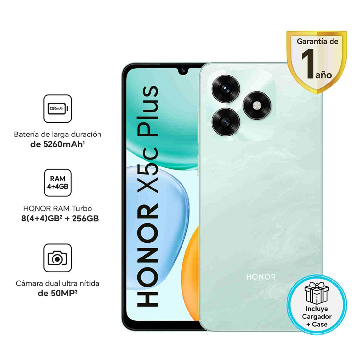 Celular Honor X5C Plus 4 + 256GB Ocean Cyan