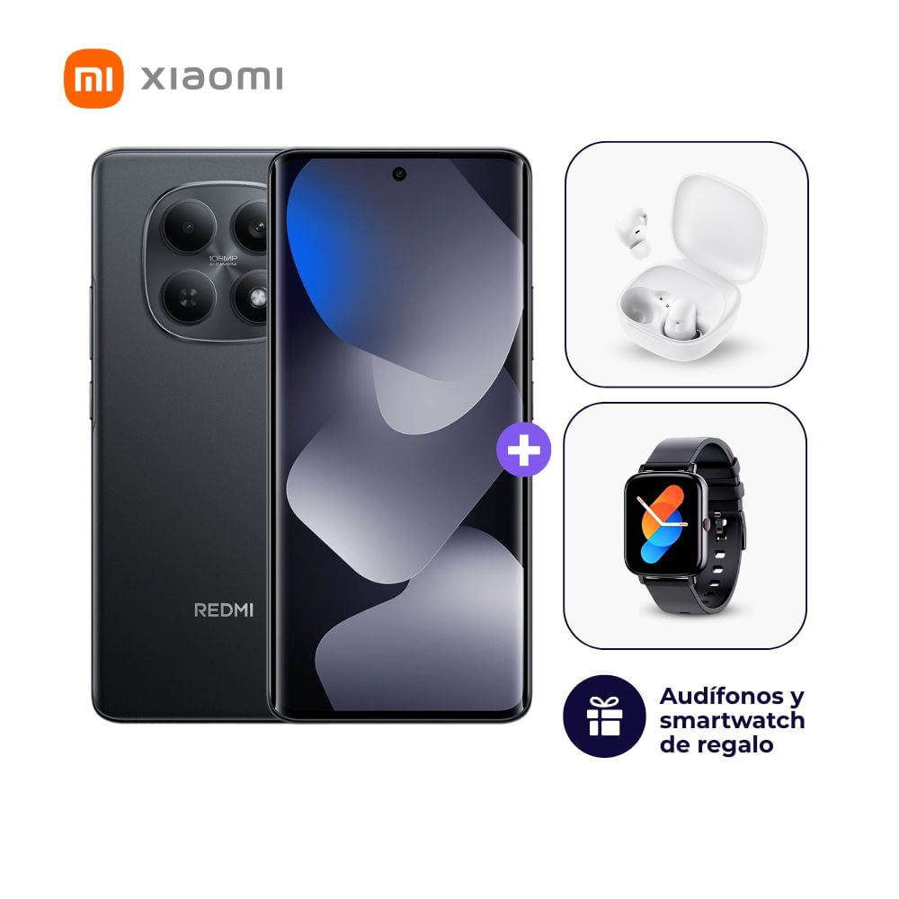 Xiaomi Redmi Note 15 4G 256GB 8GB Ram Negro y Smartwatch - Audífonos