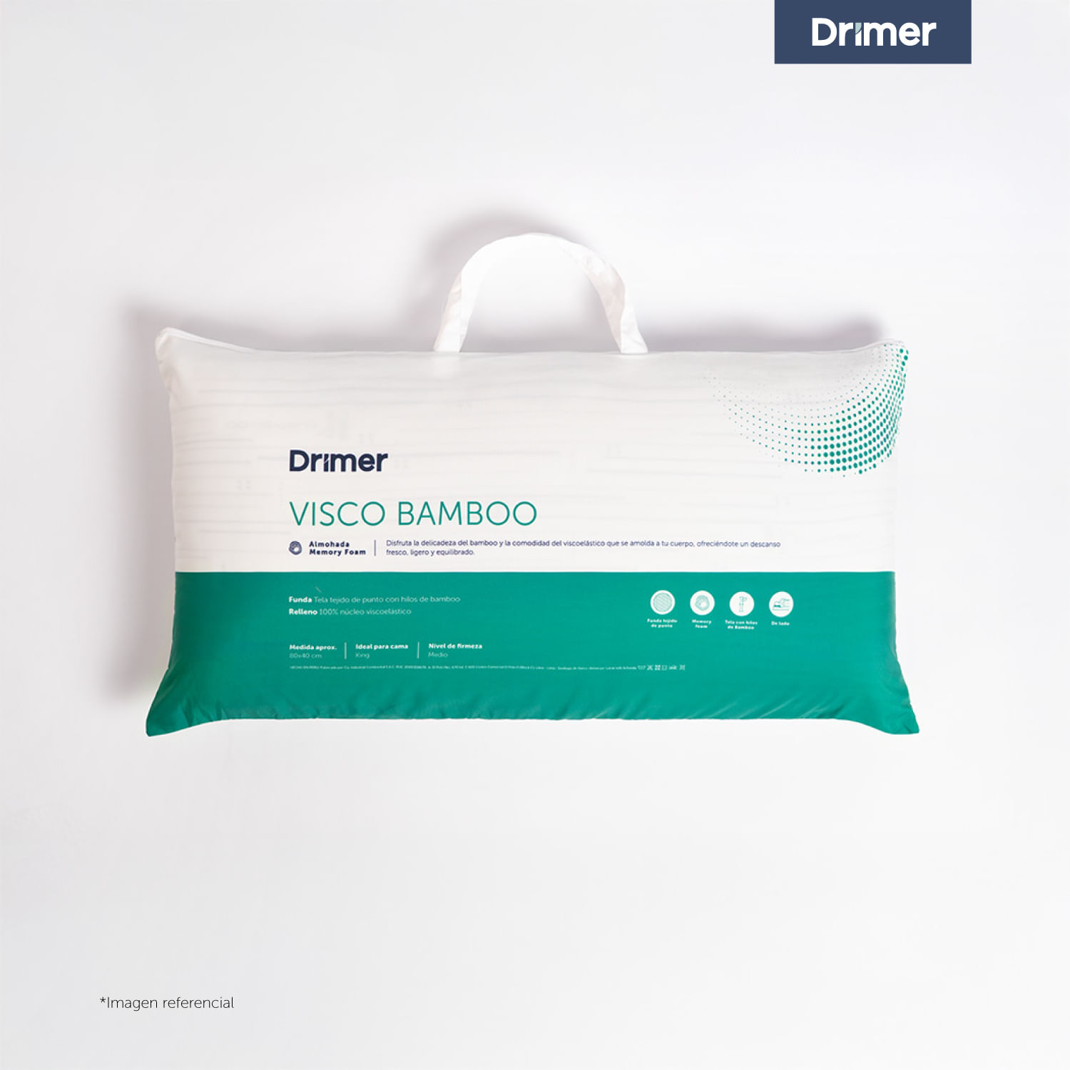 Almohada Visco Bamboo King 80 x 40 Cm