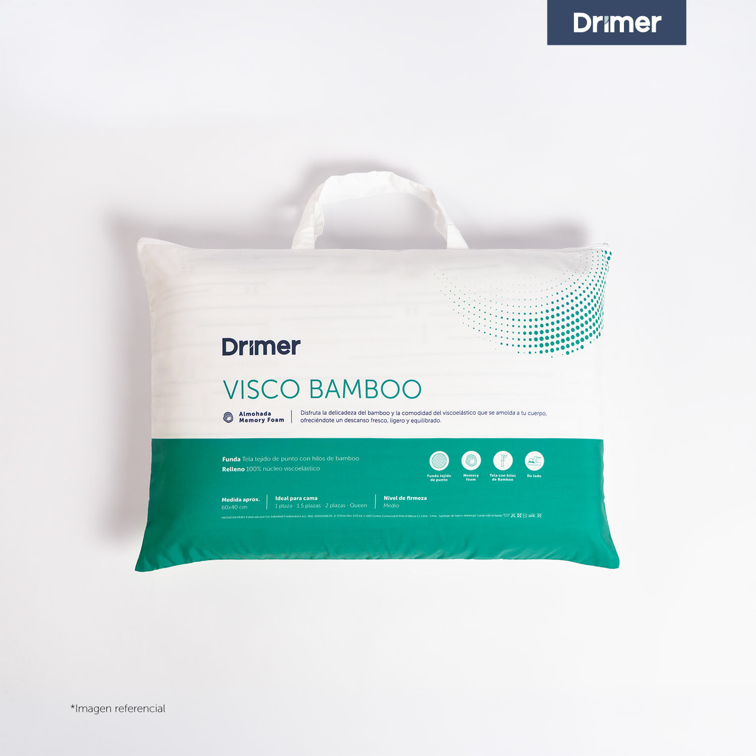 Almohada Visco Bamboo Estandar 60 x 40 Cm