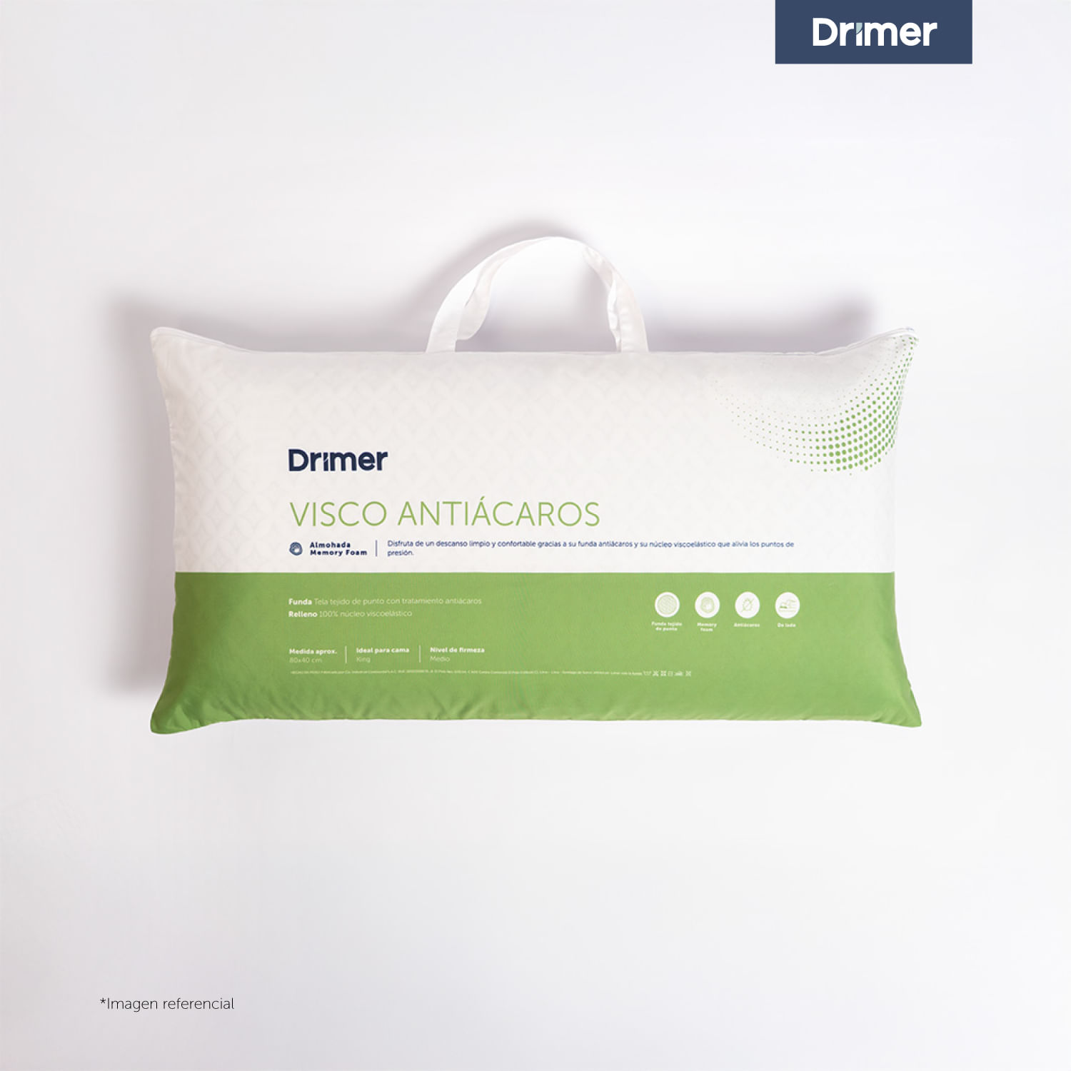 Almohada Visco Antiacaros King 80 x 40 Cm