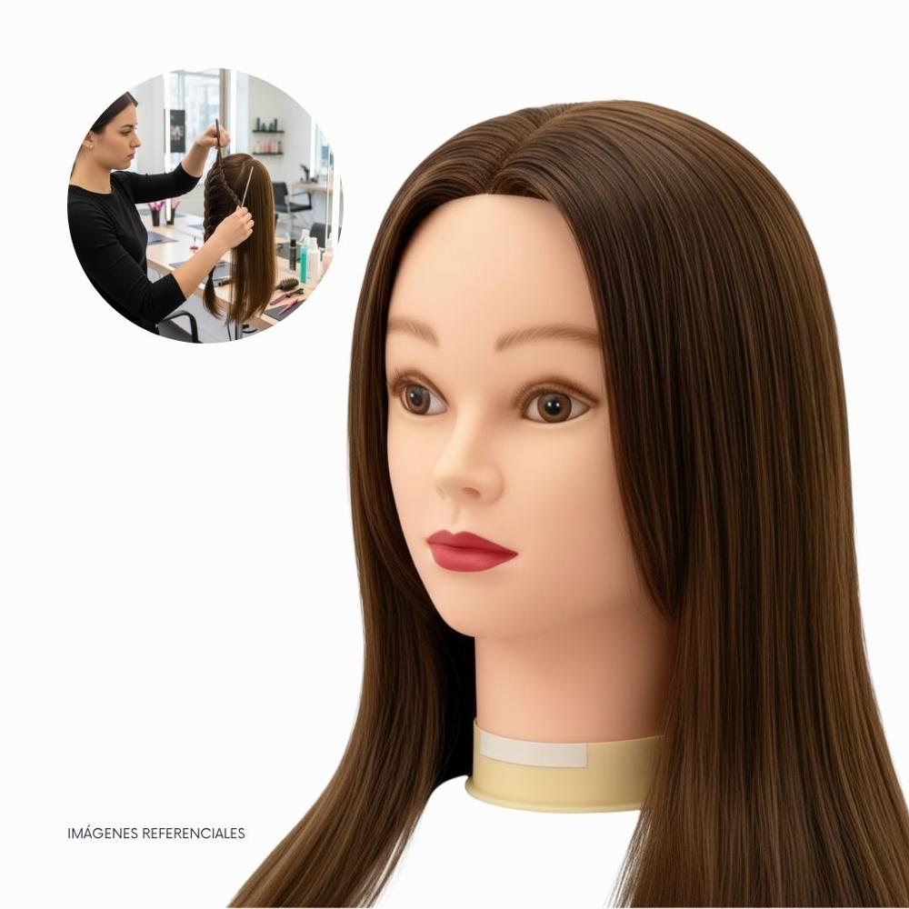 Cabezal Mixto para Práctica de Peluquería - Negro