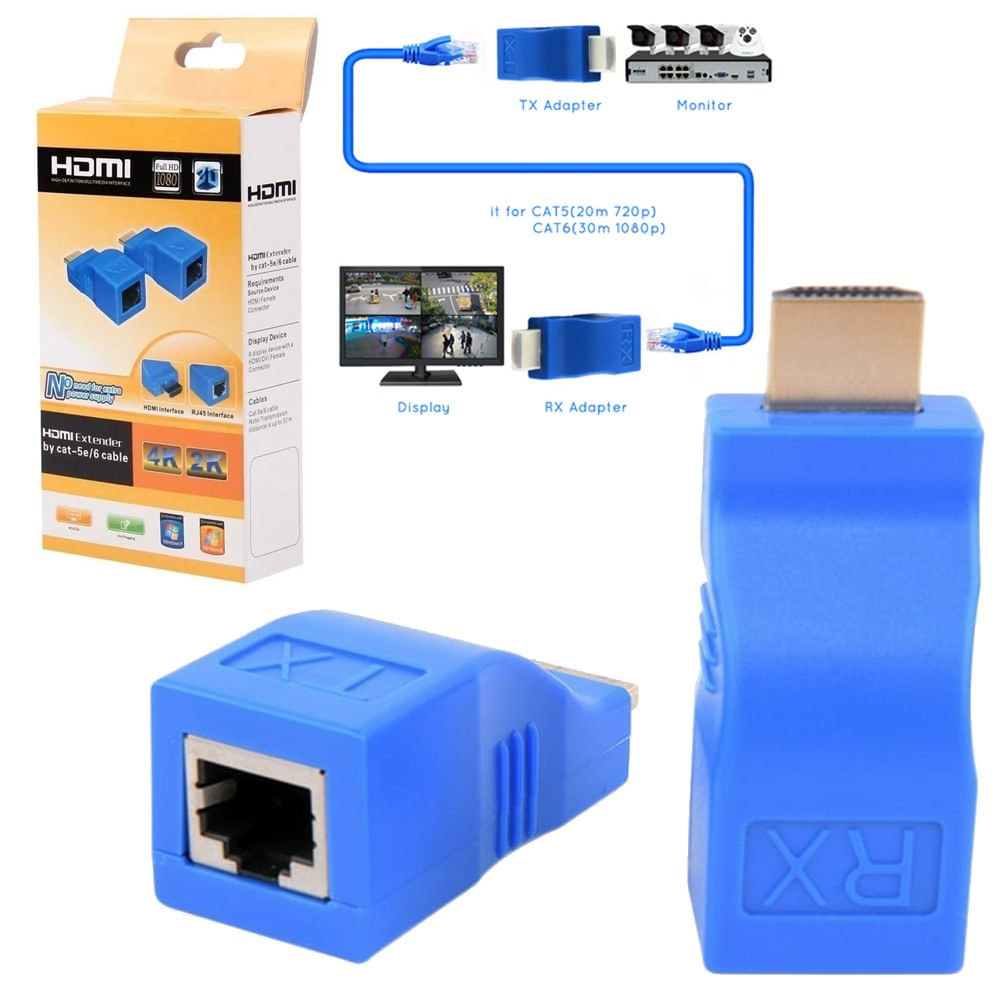 Extender Extensor Hdmi Rj45 Utp 4k 12 Metros Hdmi Extender