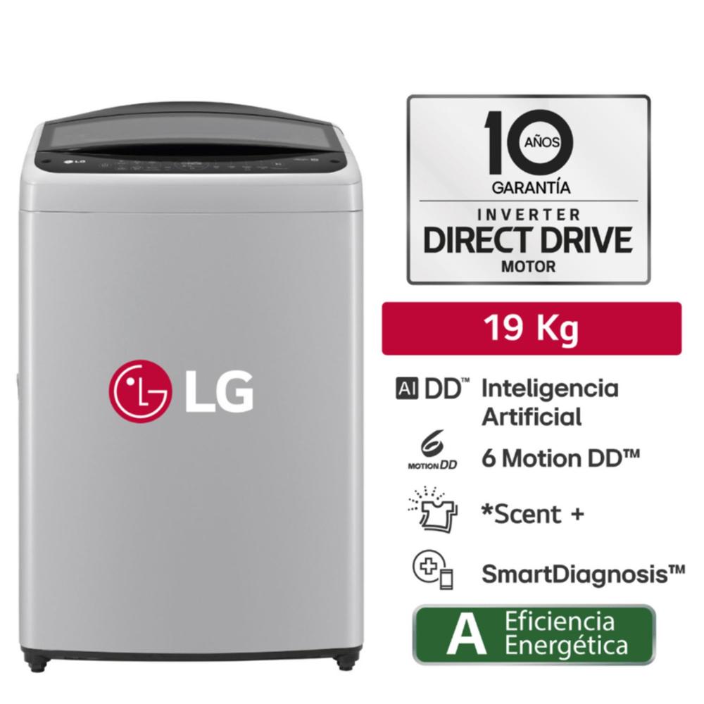 Lavadora LG de 19 kg carga superior con AI DD Gris WT19DV6T