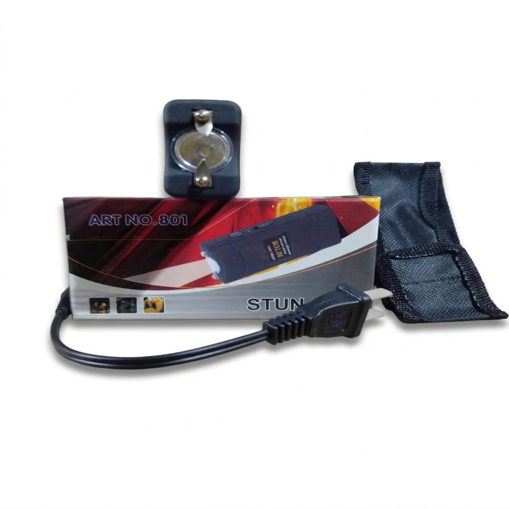 Mini Linterna Táctica de Defensa Personal 801   5000K Volt  Estuche