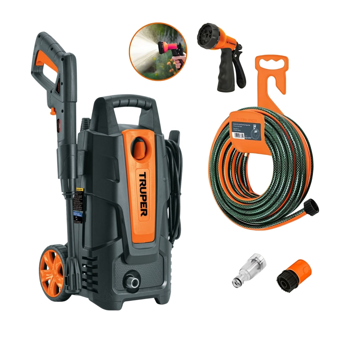 Hidrolavadora 1500 psi - manguera 10m - pistola Truper 102095-16050-18482-100173