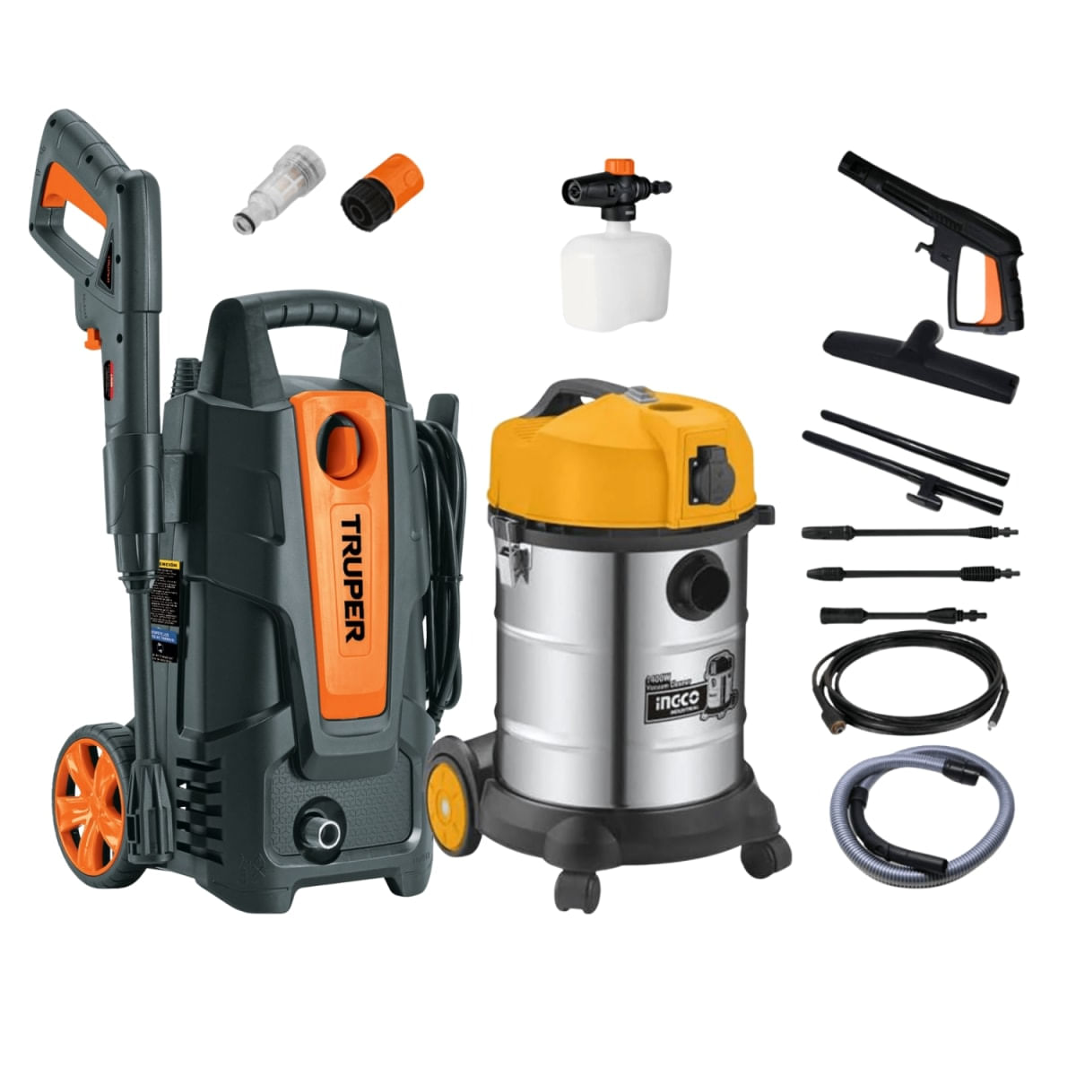 Hidrolavadora 1500 Psi Truper - Aspiradora 30 Litros ingco 102095-VC14031