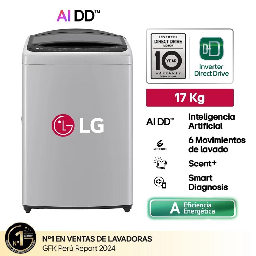 LAVADORA LG CARGA SUPERIOR 17KG WT17DV6T AI DD INTELIGENCIA ARTIFICIAL GRIS