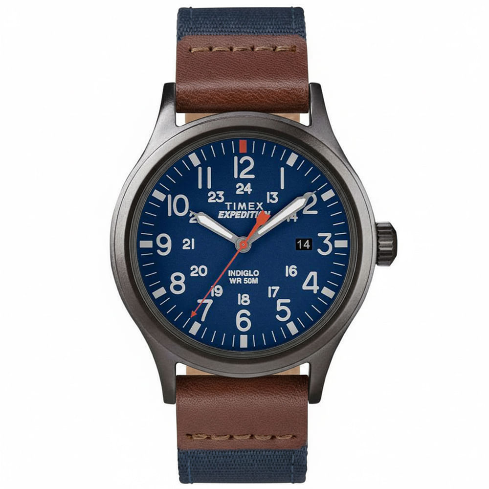 Reloj Timex Expedition Scout TW4B14100 Luz Indiglo Fecha Correa de Nylon y Dial Azul