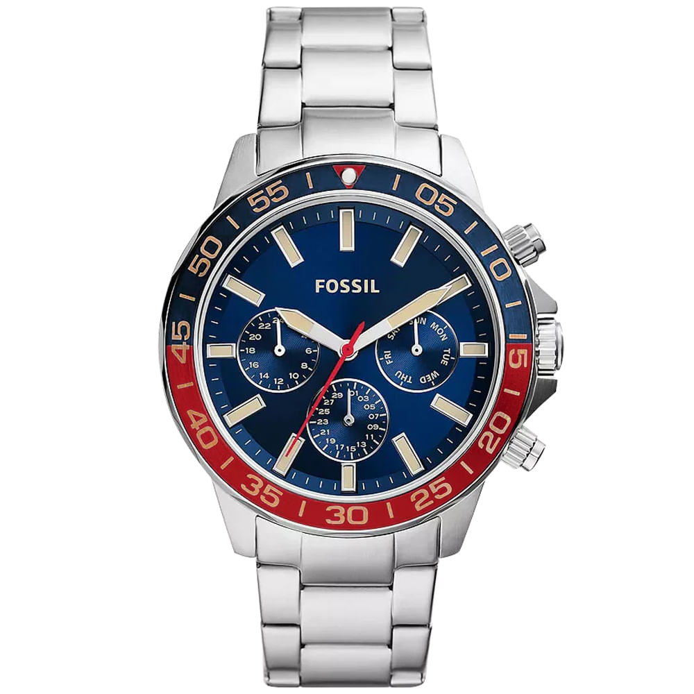 Reloj Fossil Bannon BQ2771 Multifuncional Acero Inoxidable Dial Azul