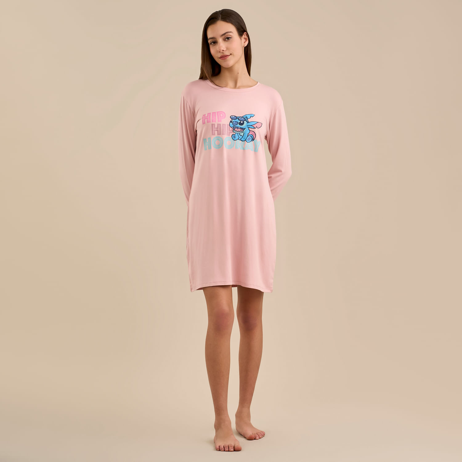 Camisón Pijama Mujer Stitch Hooray Disney Manga Larga