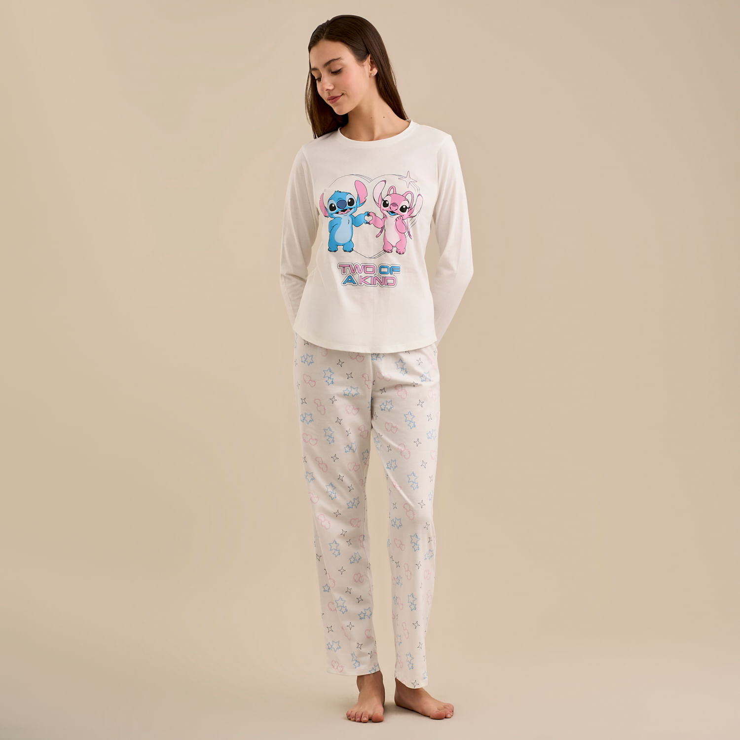 Pijama Mujer Stitch&Angel Disney Manga Larga