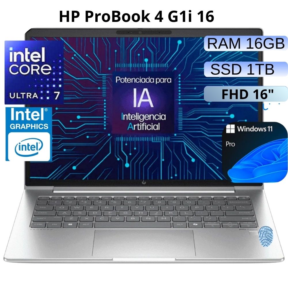LAPTOP HP PROBOOK 4  G1i 16 INTEL CORE ULTRA 7 255U  RAM 16GB SSD 1TB - BH8M9LT-ABM