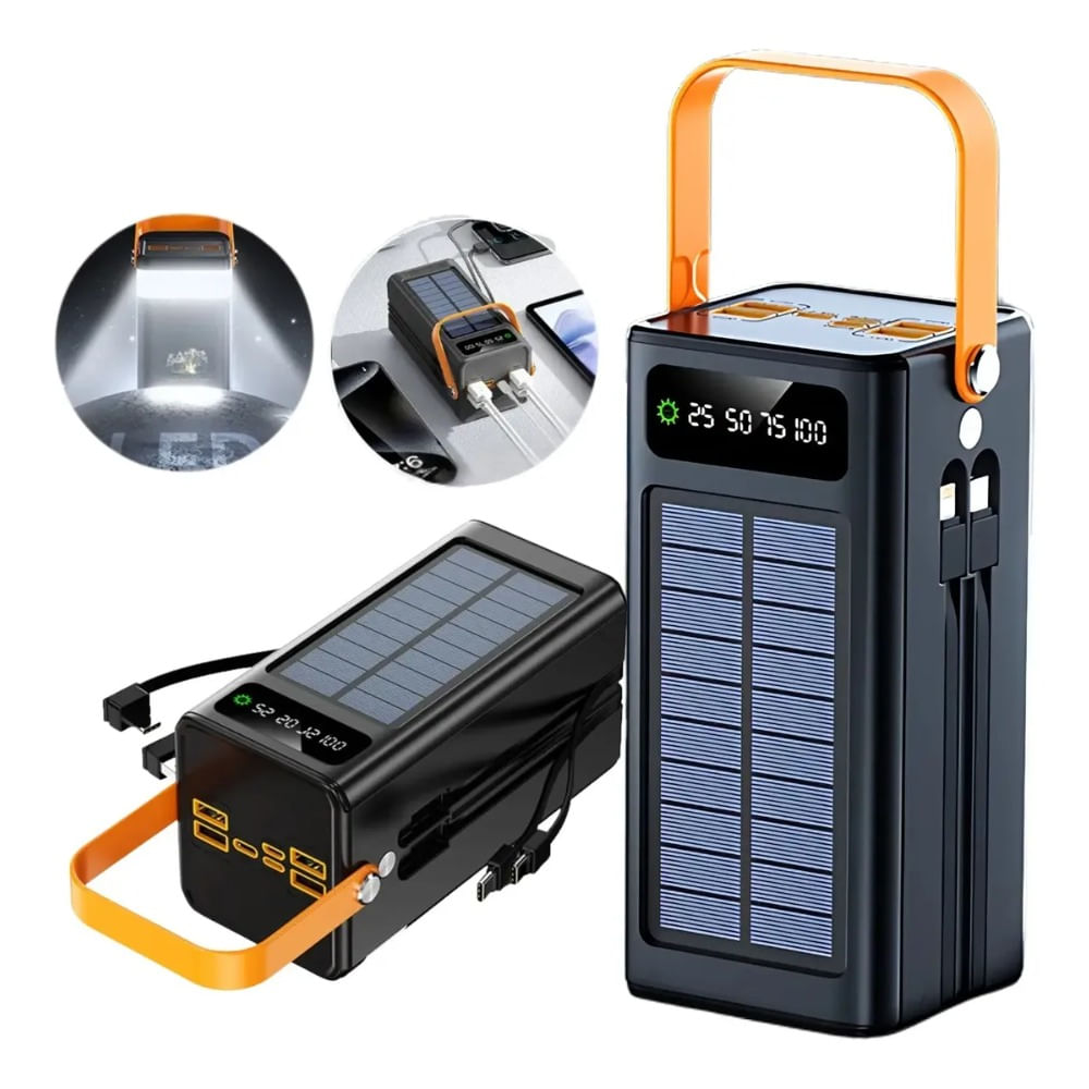 Cargador Solar Power Bank 80000mah Carga Super Rápida 22.5w Blanco