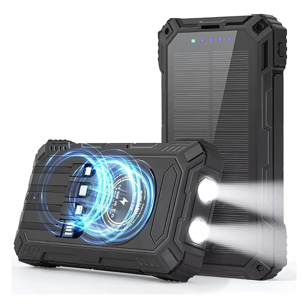 Cargador Solar Powerbank 40000mah Carga Rápida 22.5w Negro