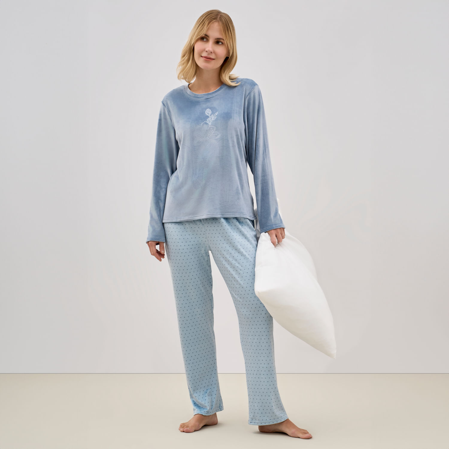 Pijama Mujer Embroidery Plush Zafin
