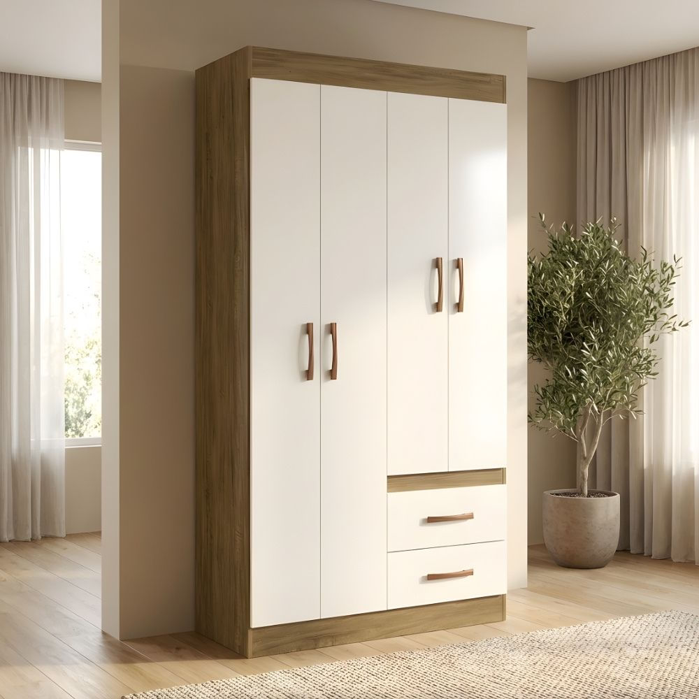 Ropero Willow 4 puertas Marrón y Beige | Masiva Home