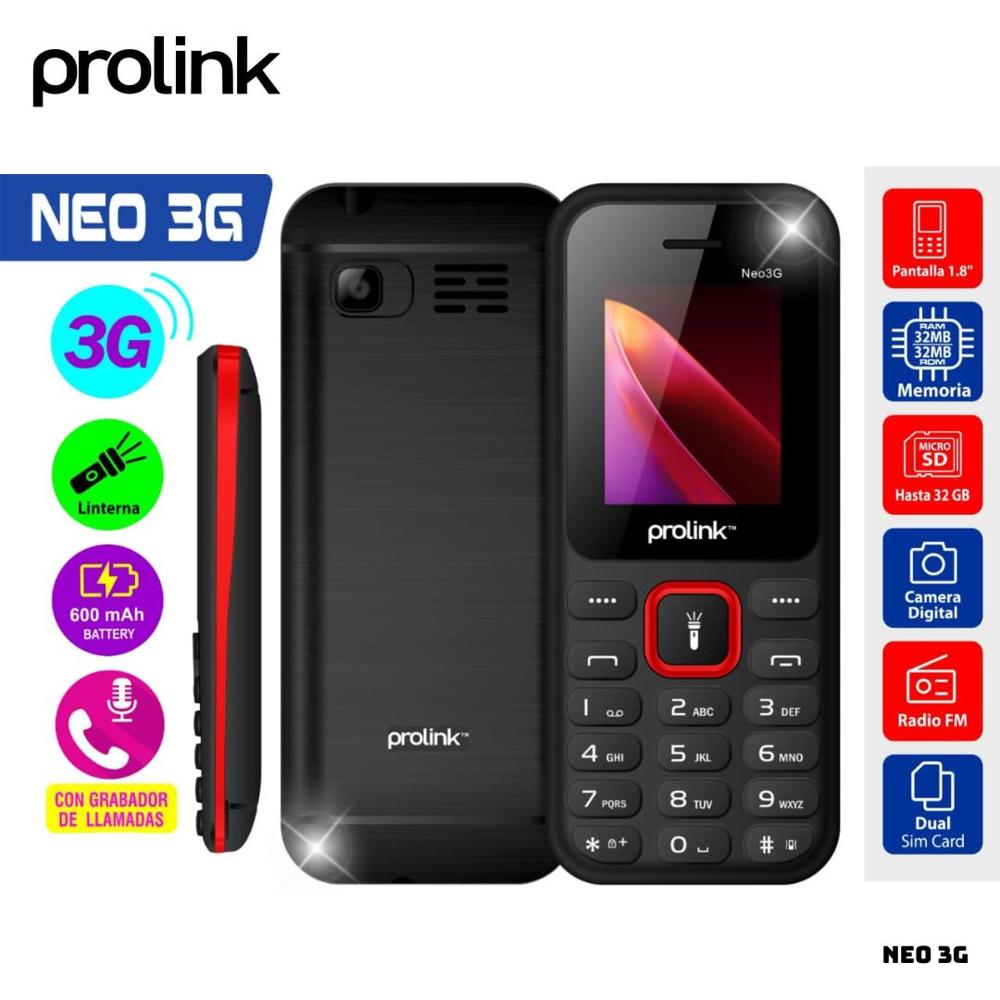 CELULAR PROLINK BASICO NEO 3G DUAL SIM - ROJO