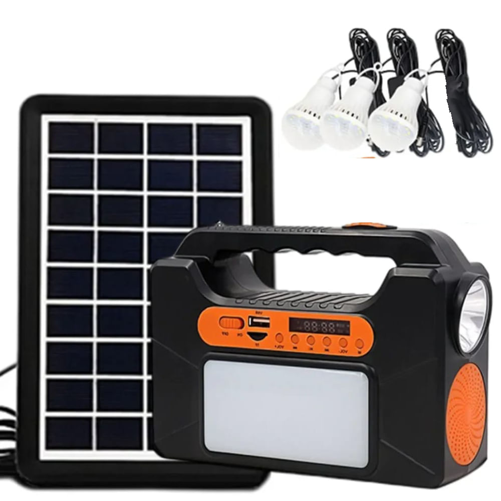 Kit Solar Portatil Parlante Radio FM Multifuncional