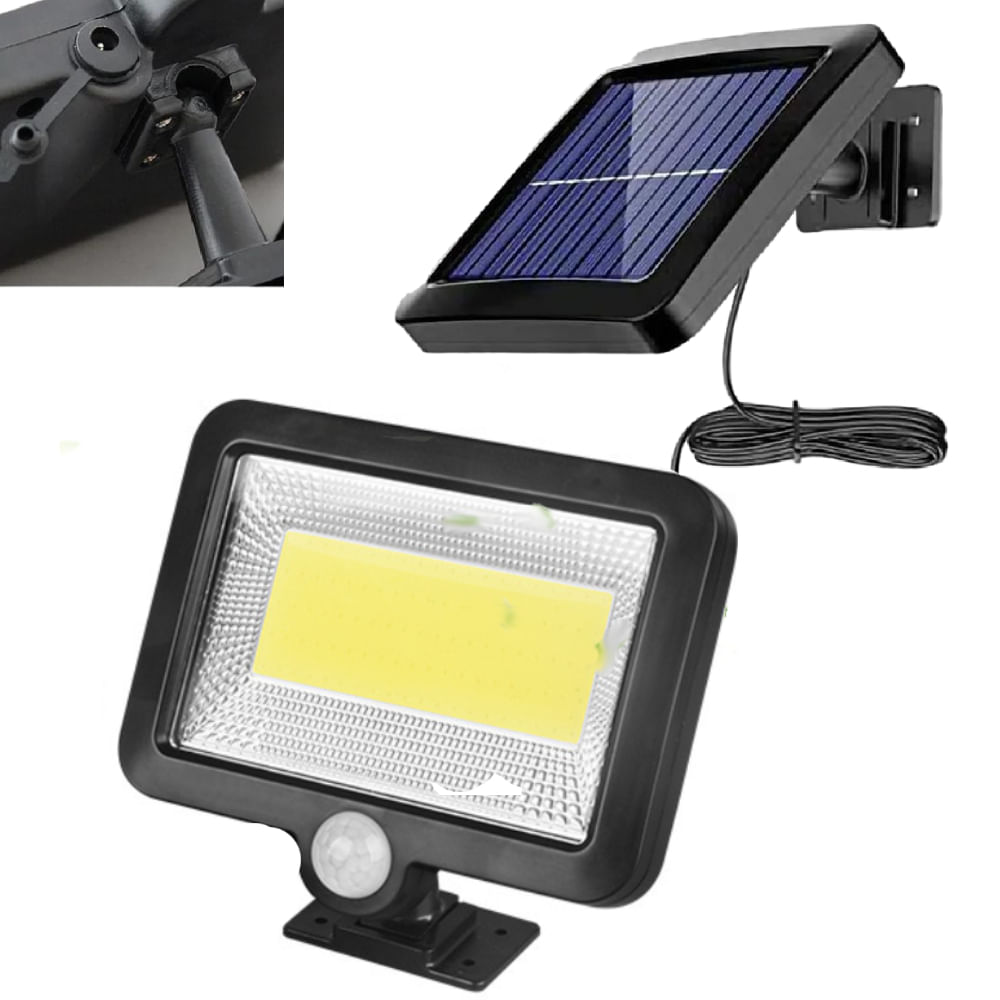 Reflector Lampara Luz LED con Panel Solarpara Exterior con Sensor de Movimiento