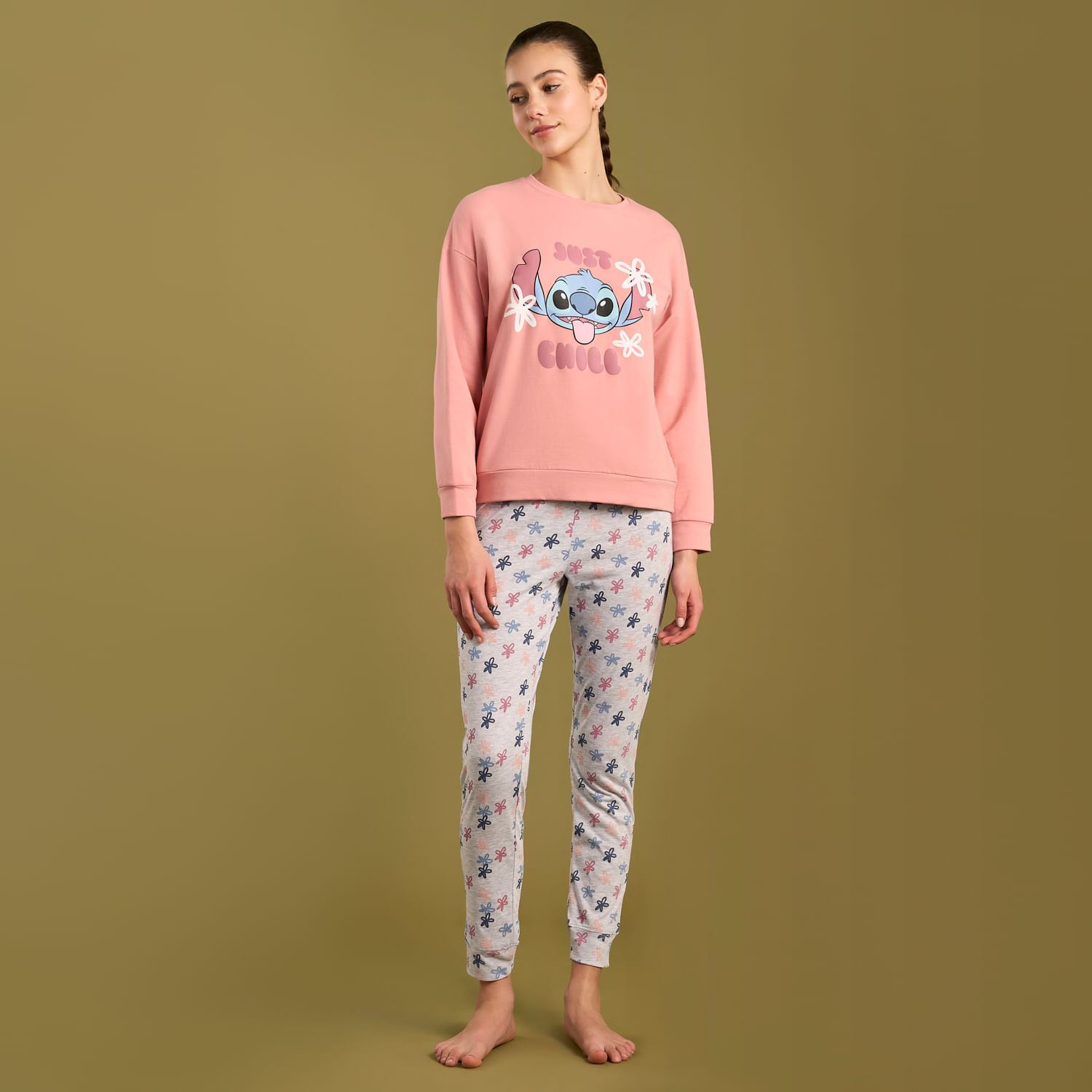 Pijama Mujer Stitch Chill Fleece Disney