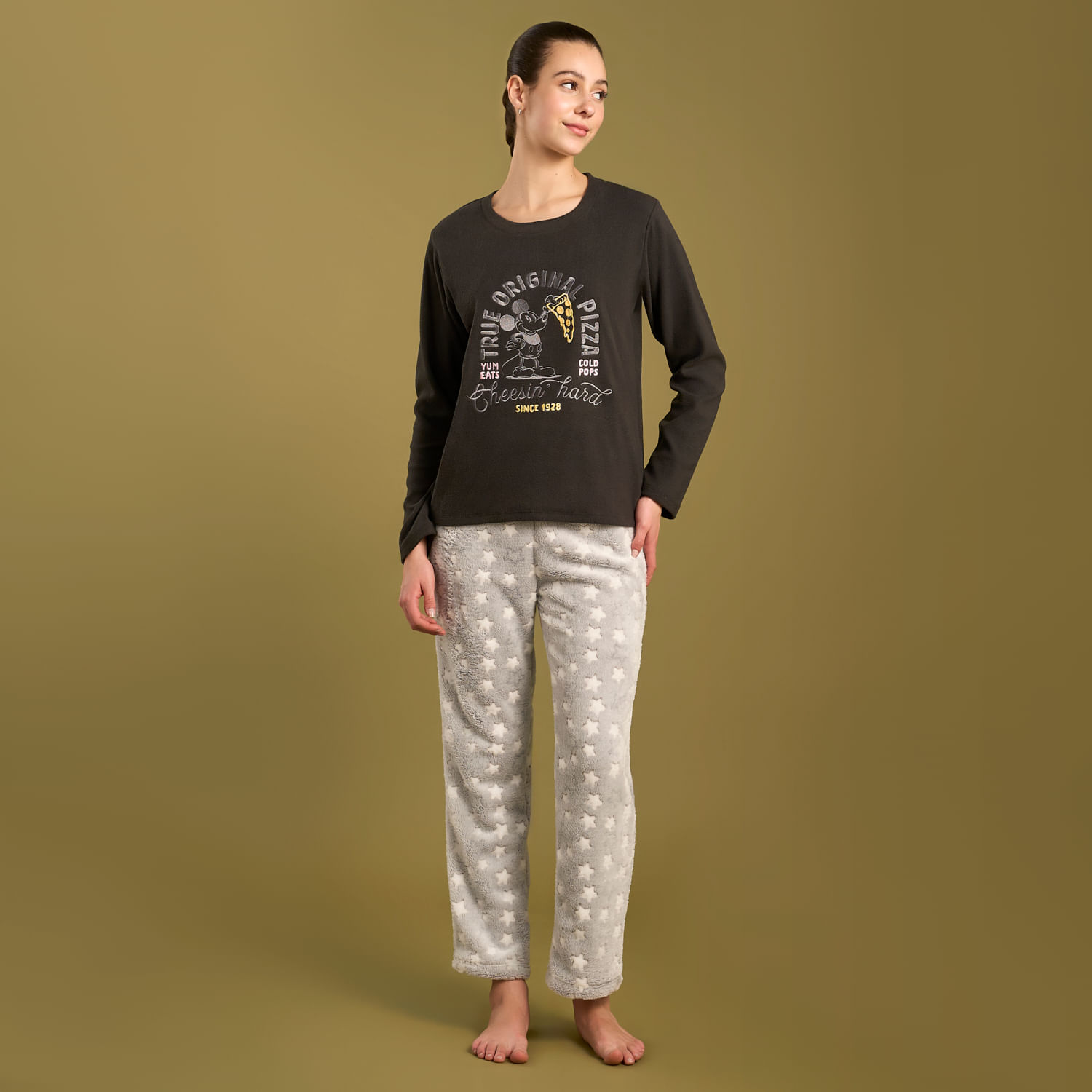 Pijama Mujer Mickey Pizza Polar Disney