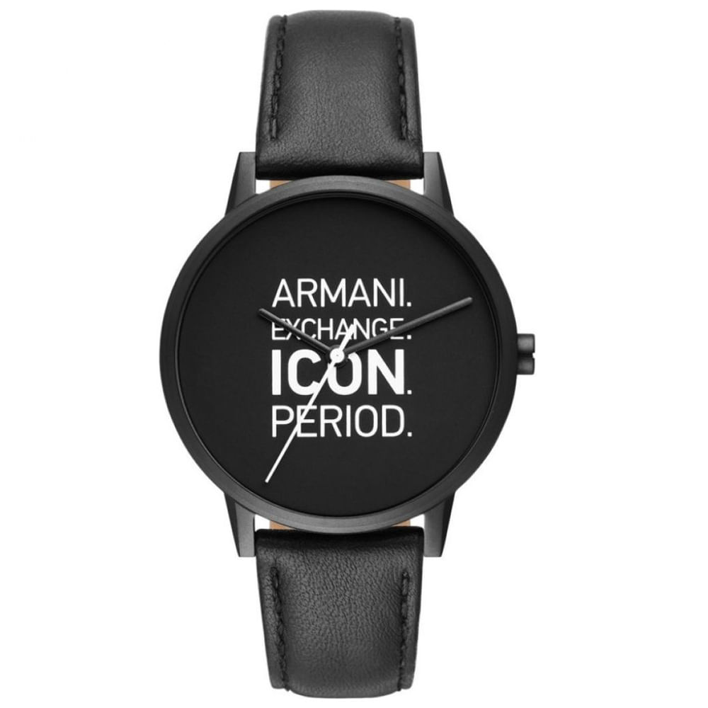 Reloj Armani Exchange Cayde AX2732 Para Hombre Acero Inoxidable Correa De Cuero Negro