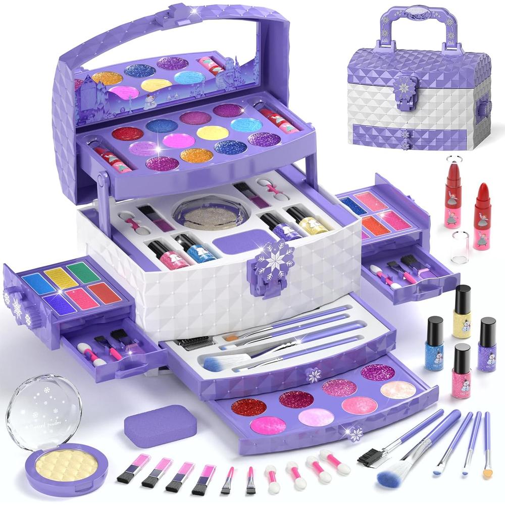 PERRYHOME KIT DE MAQUILLAJE INFANTIL PARA NIÑA 35 PIEZAS
