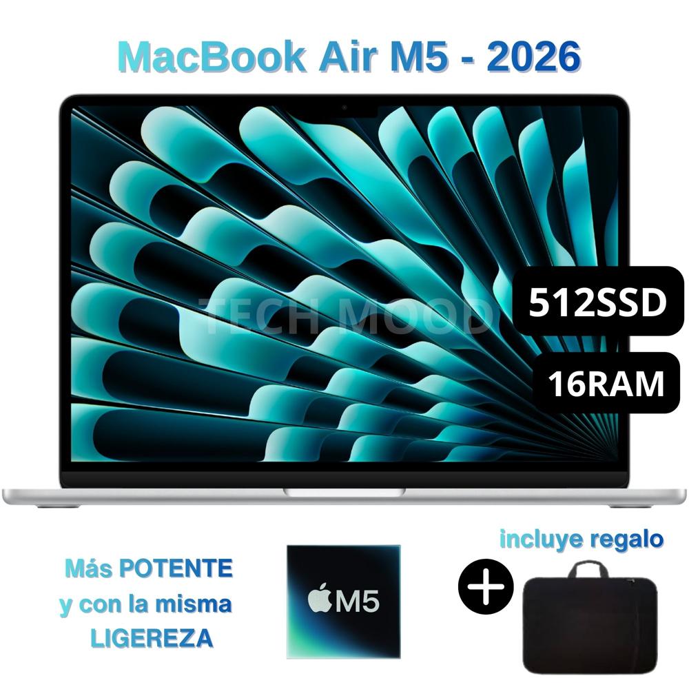 MacBook Air Apple de 13"" | Chip M5 | 16GB RAM + 512GB SSD | Teclado Inglés - Silver