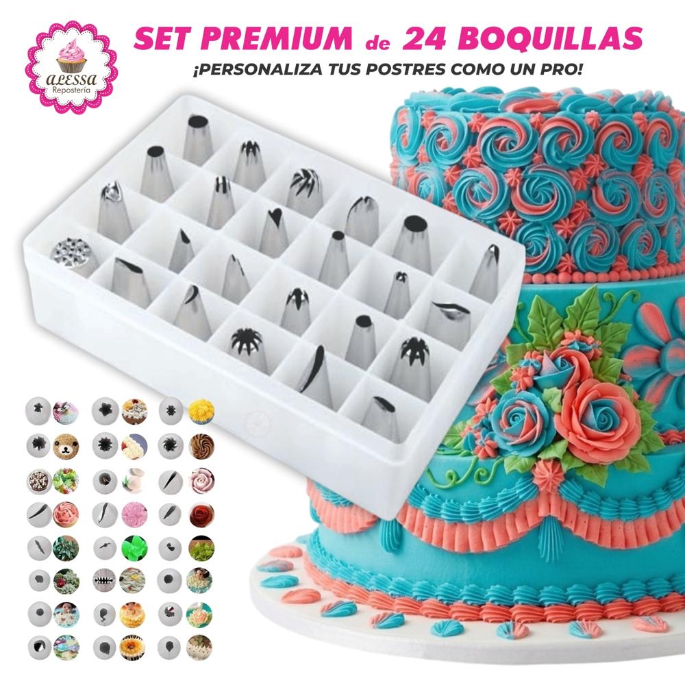 Set Premium de 24 Boquillas de Acero Inoxidable para Repostería