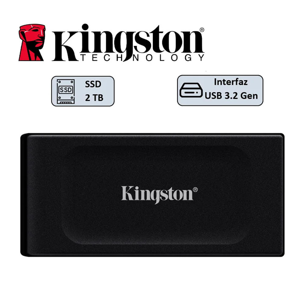 DISCO SOLIDO EXT KINGSTON 2TB XS1000 USB-C3.2 GEN2 NEGRO