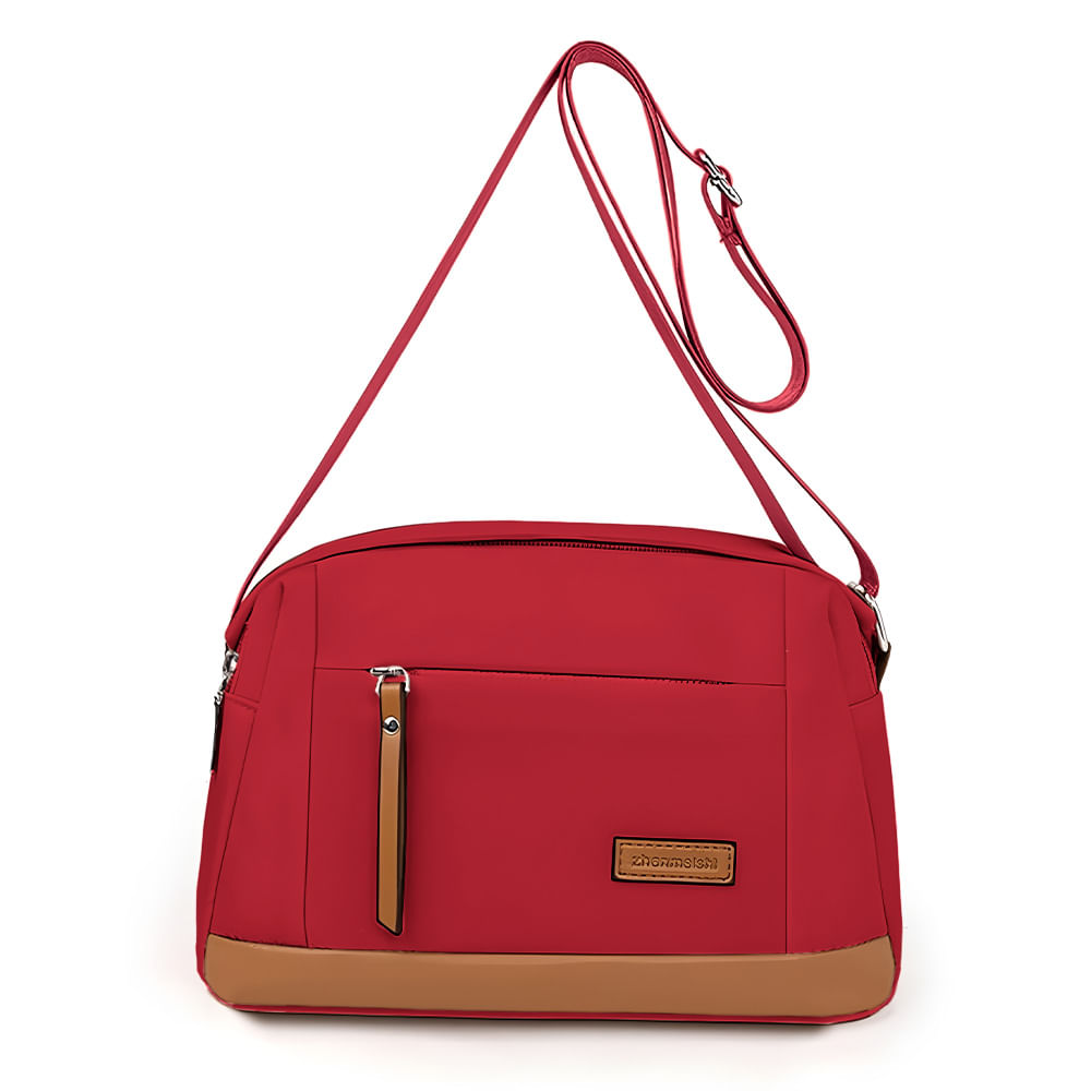 Morral para Mujer con Correa Ajustable y Múltiples Bolsillos Rojo ML5