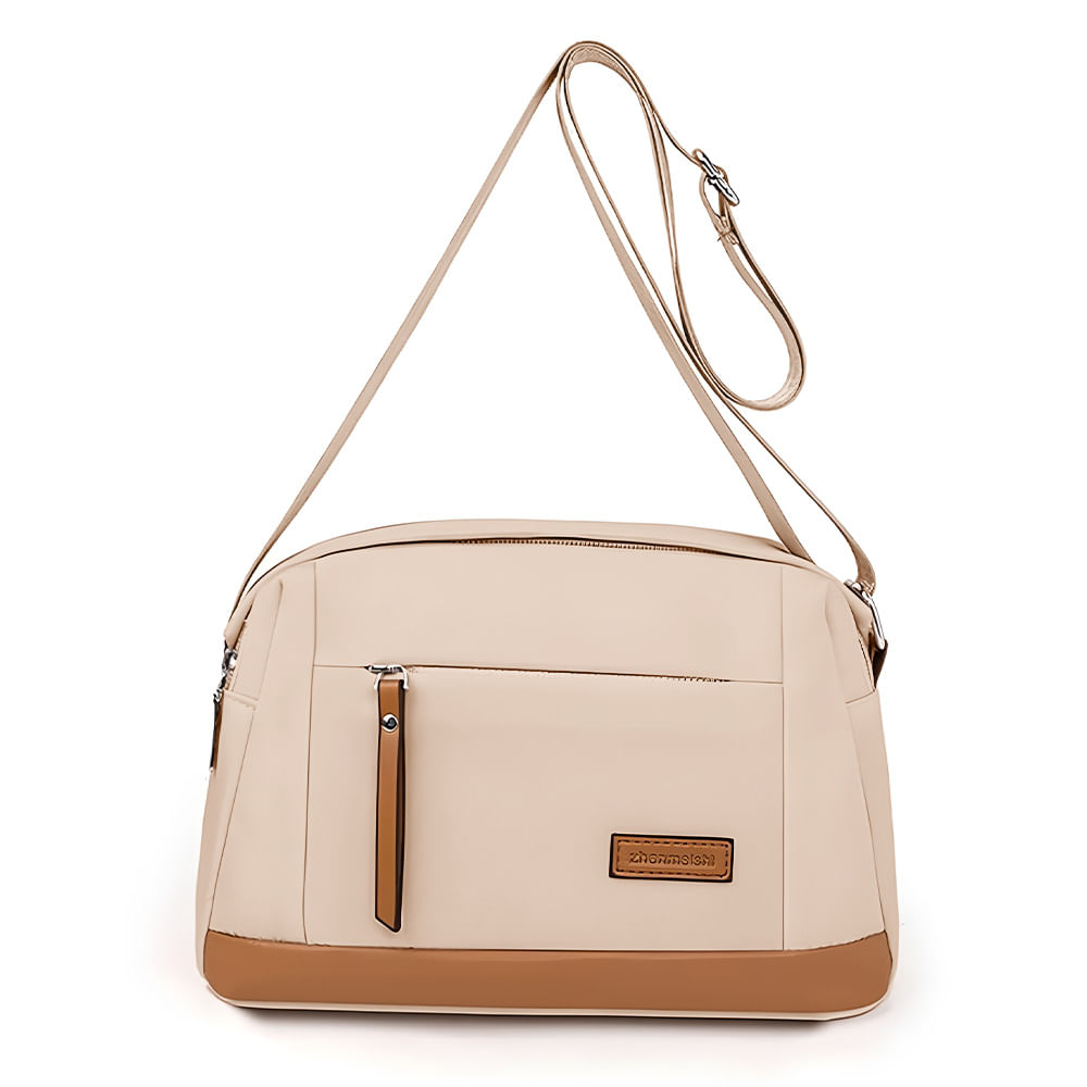 Morral para Mujer con Correa Ajustable y Múltiples Bolsillos Beige ML5