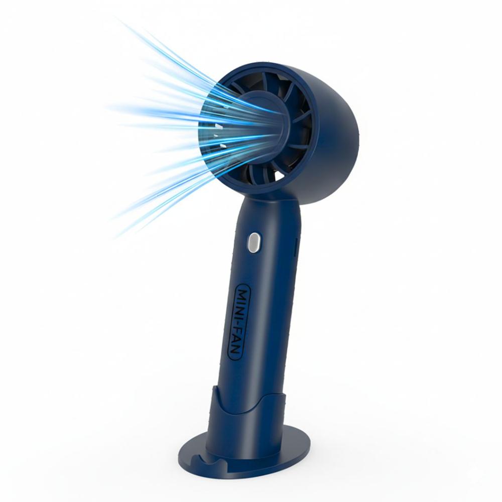 Ventilador de Mano Portátil Portatil T-10 Recargable 2 en 1 con Soporte Para Celular Azul