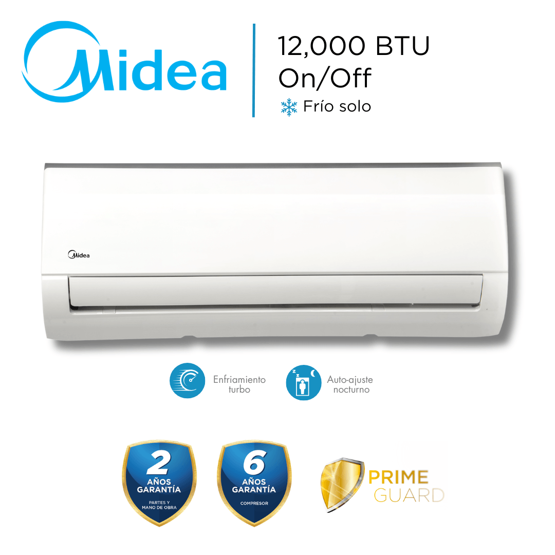 Aire Acondicionado Midea Split Pared On Off  12000 BTU