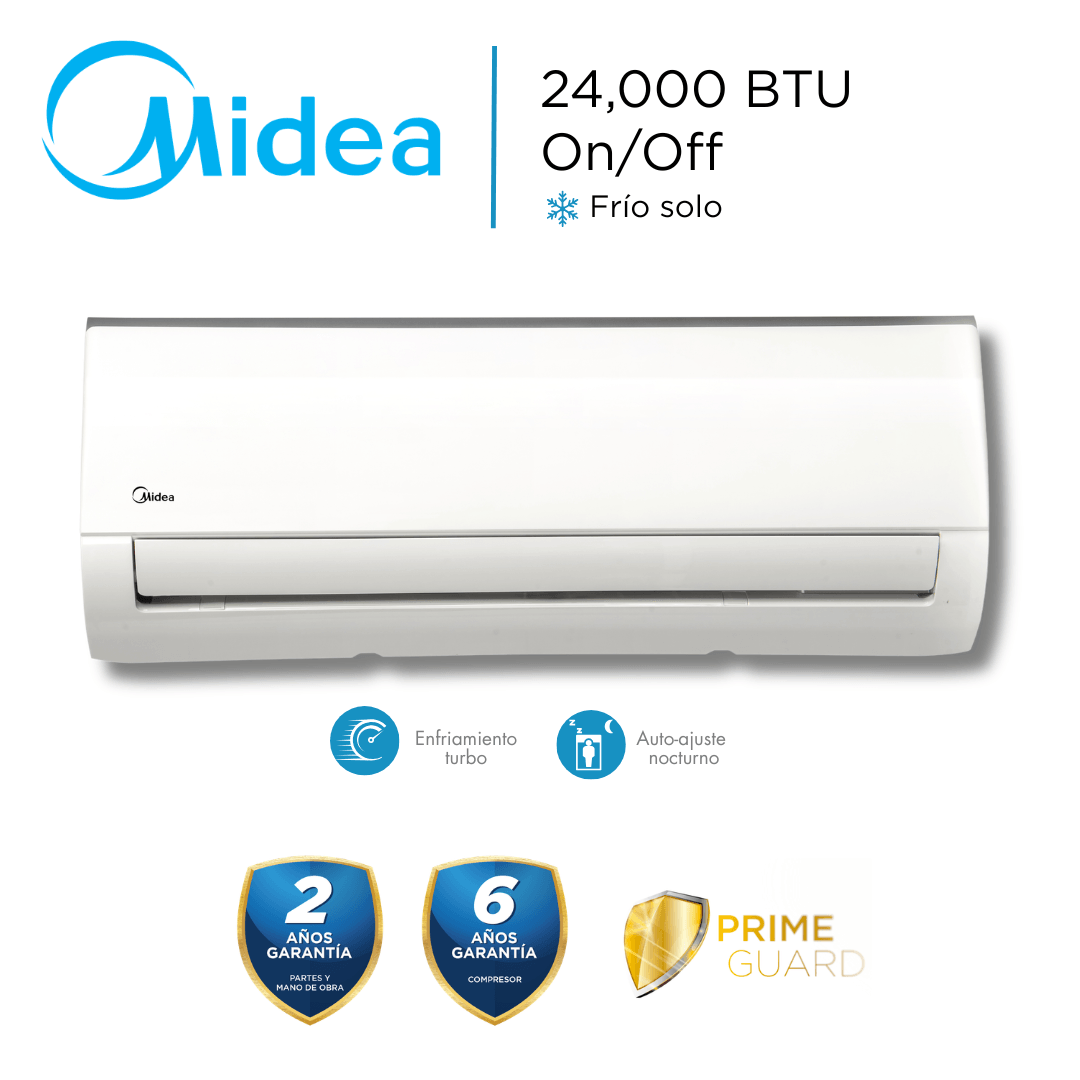 Aire Acondicionado Midea Split Pared On Off 24000 BTU