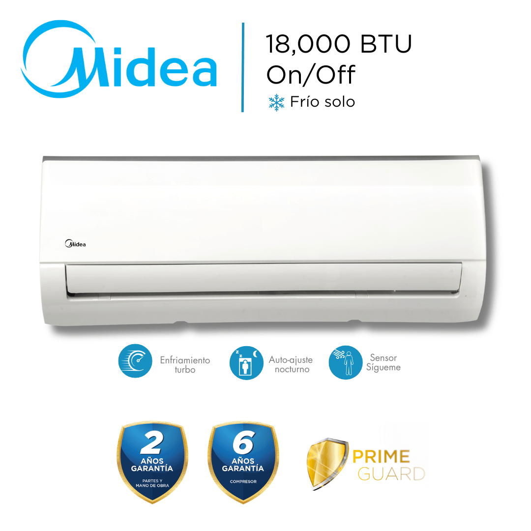 Aire Acondicionado Midea 18000 BTU Split Pared On Off