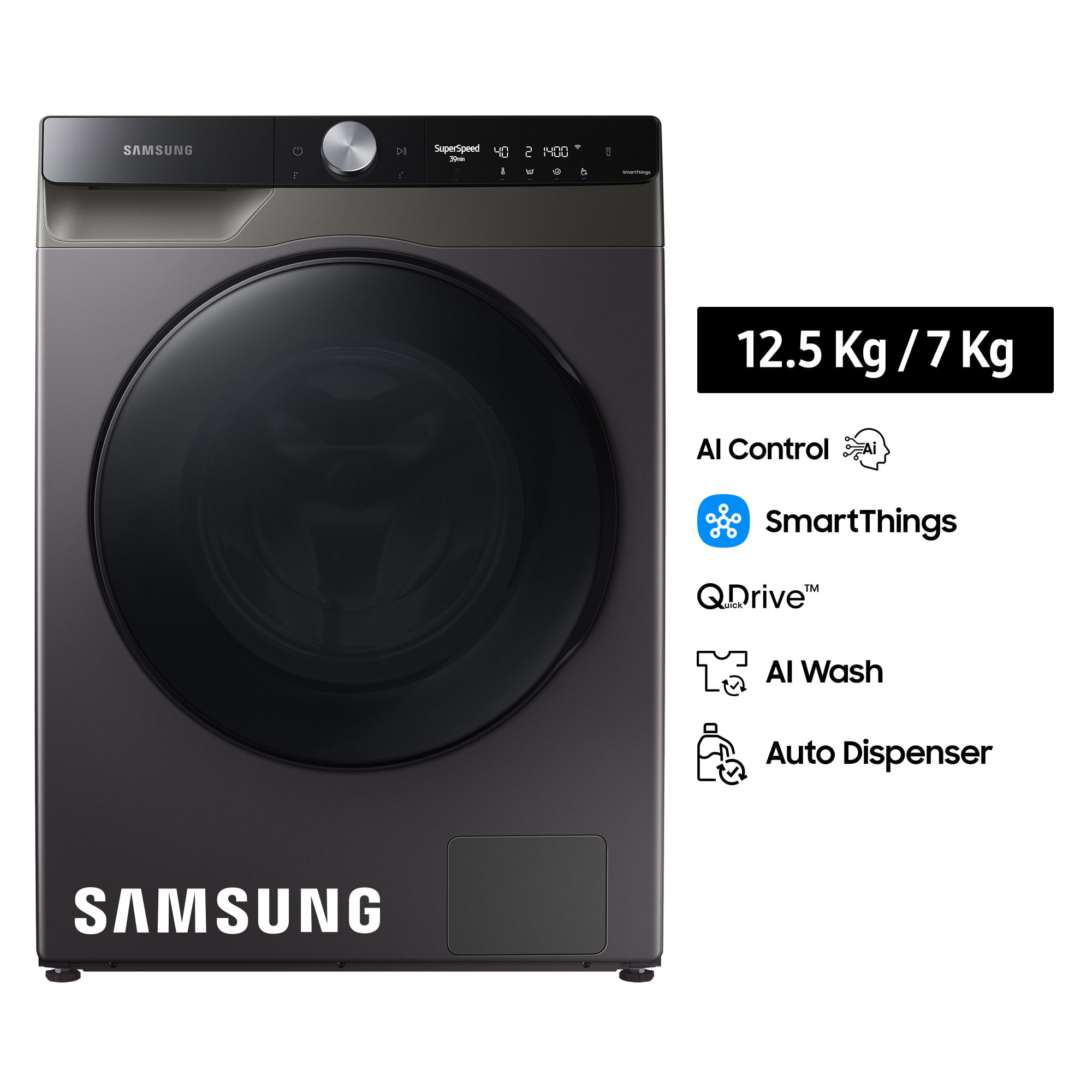 Lavaseca Samsung 12.5Kg / 7Kg Inox WD12TP34DBX/PE