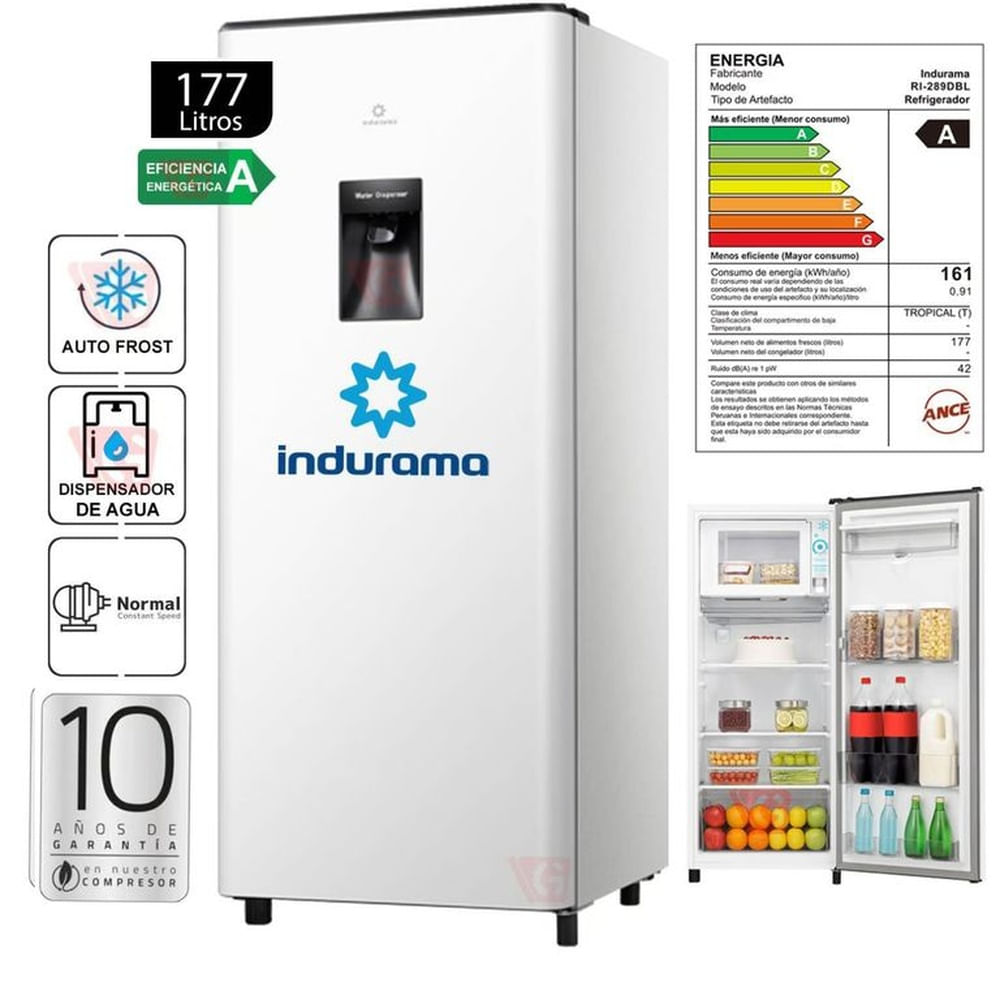 Refrigeradora Indurama 177LT RI-289DBL Blanco