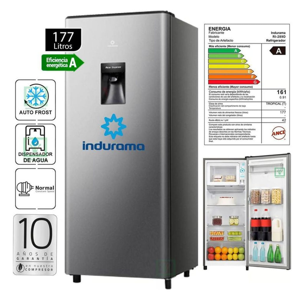 REFRIGERADORA INDURAMA 177LT RI-289D DEFROST