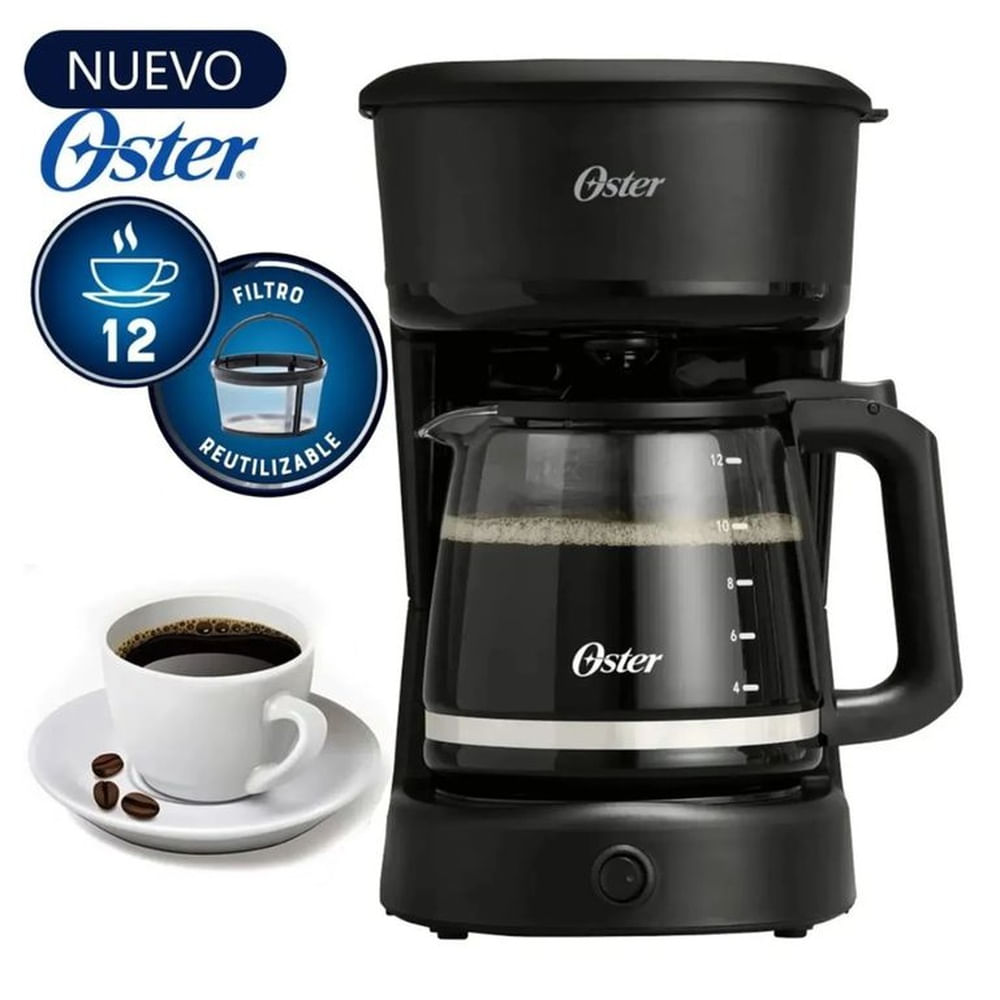 Cafetera Oster 12 Tazas de Filtro Reutilizable BVSTDCS121B