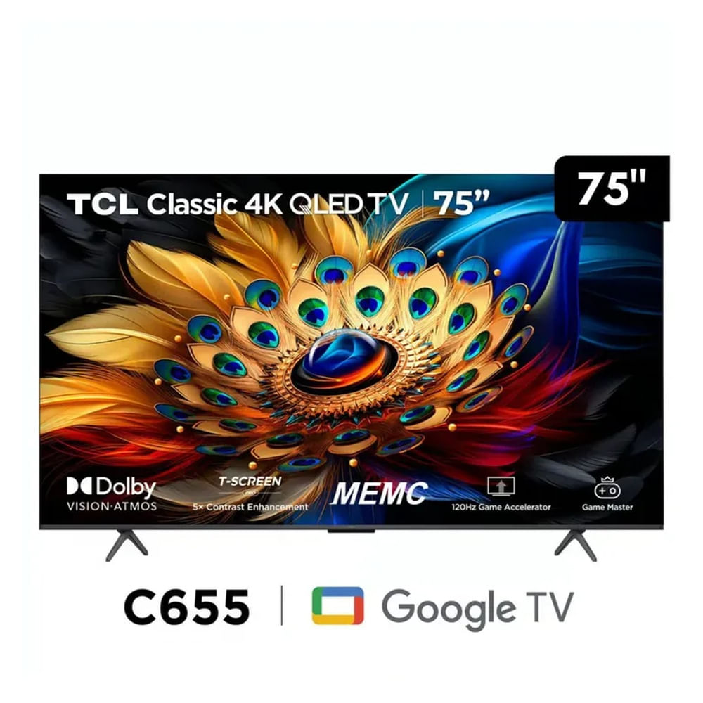 Televisor TCL QLED 75"" Smart TV Ultra HD 4K Año 2024 75C655