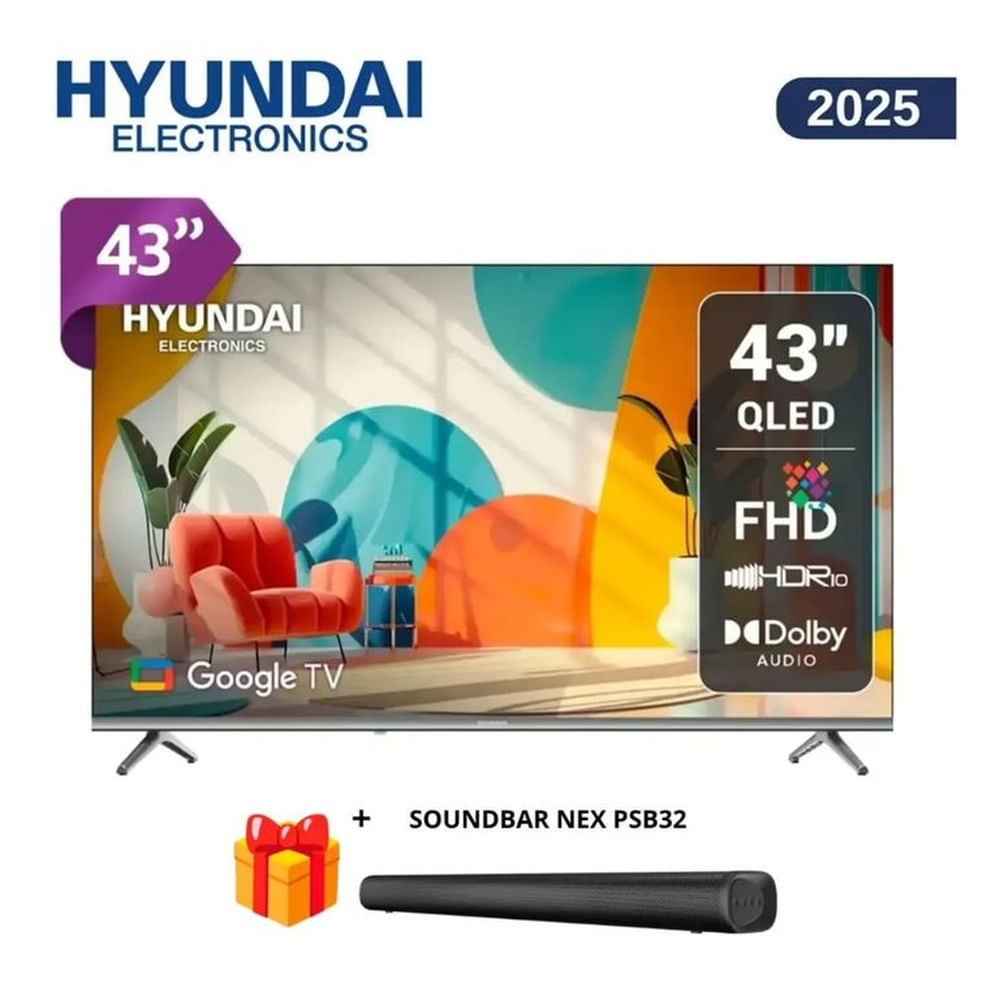 TELEVISOR SMART TV HYUNDAI QLED 43 HYLED4326QG + SOUNDBAR NEX