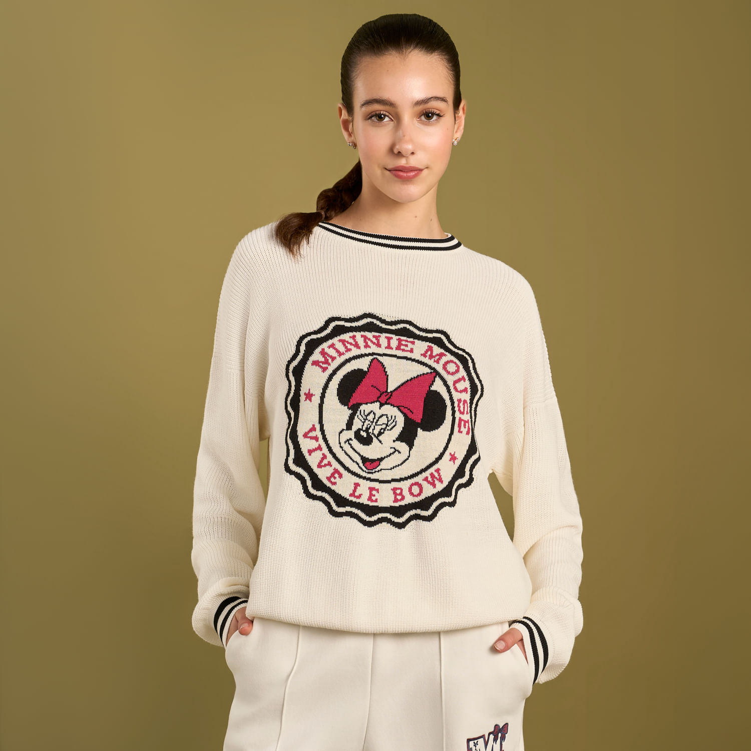 Chompa Mujer Bow Disney Manga Larga