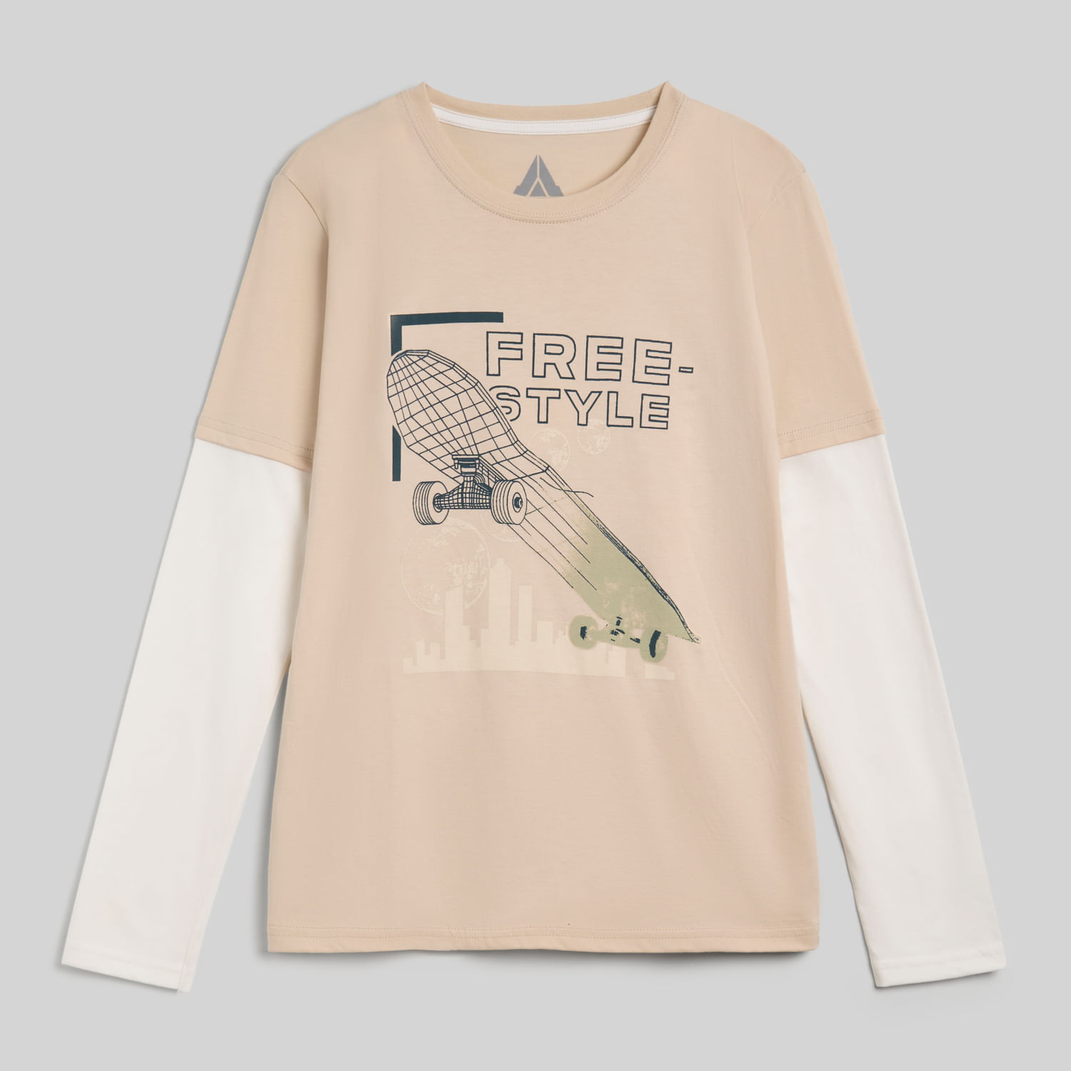 Polo Doble Manga Larga Para Teen Niño Aereal