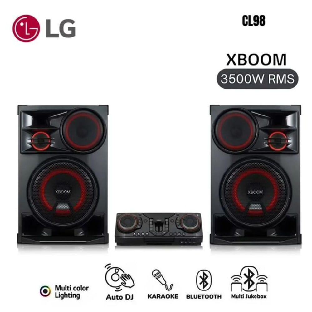Minicomponente LG XBOOM CL98 3500W Bluetooth con Karaoke y Luces LE