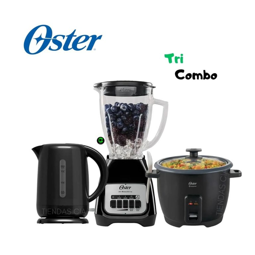 TRICOMBO OSTER LICUADORA 1.5 L + HERVIDOR Y OLLA ARROCERA