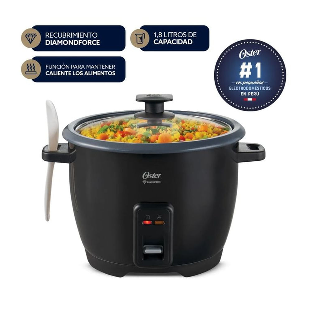 Olla Arrocera Oster 1.8L Antiadherente DiamondForce  CKSTRCB10DFBLK